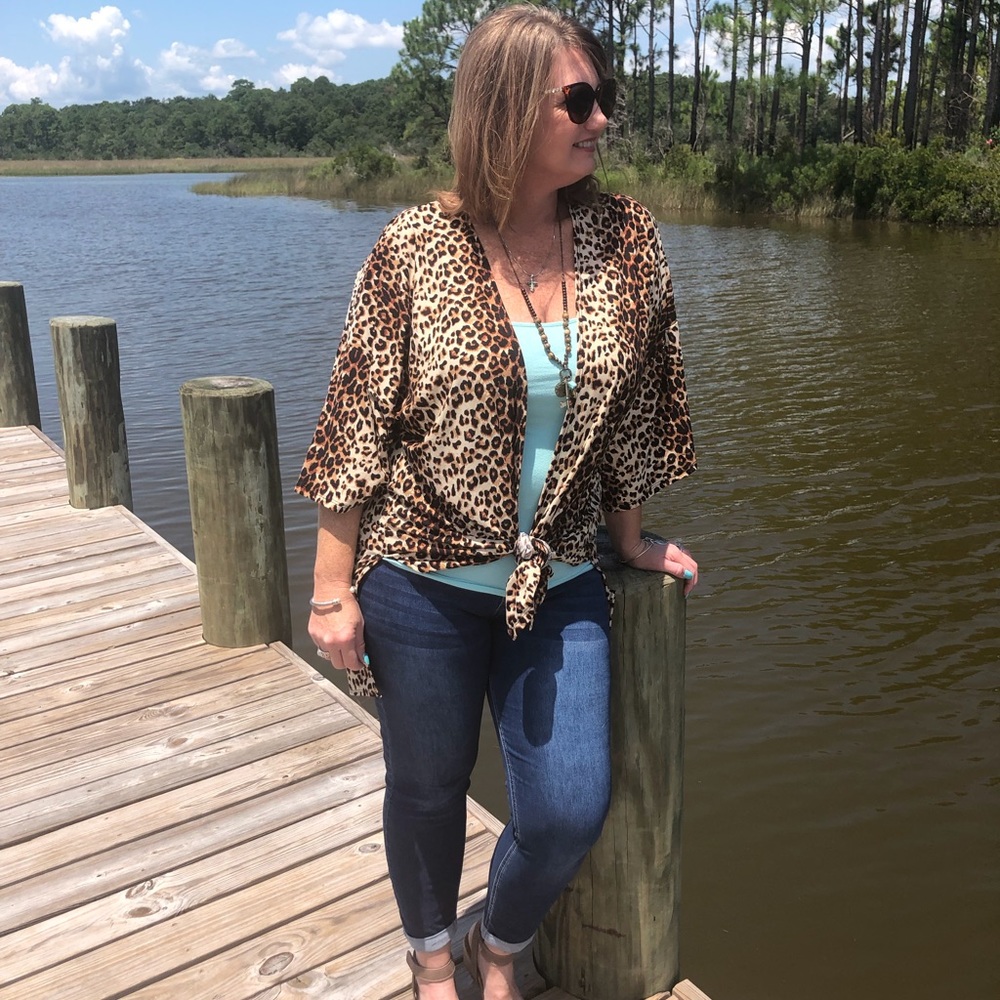 Long leopard cardigan